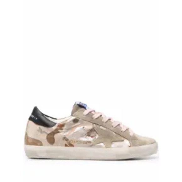 Golden Goose 'Superstar' Beige Leather Camouflage Sneakers Size 7 - Picture 1 of 6